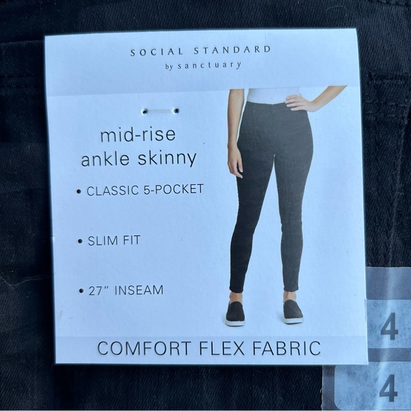 NWT Social Standard by Sanctuary Black Camo Skinny Ankle Jeans sz 4 - Picture 3 of 4